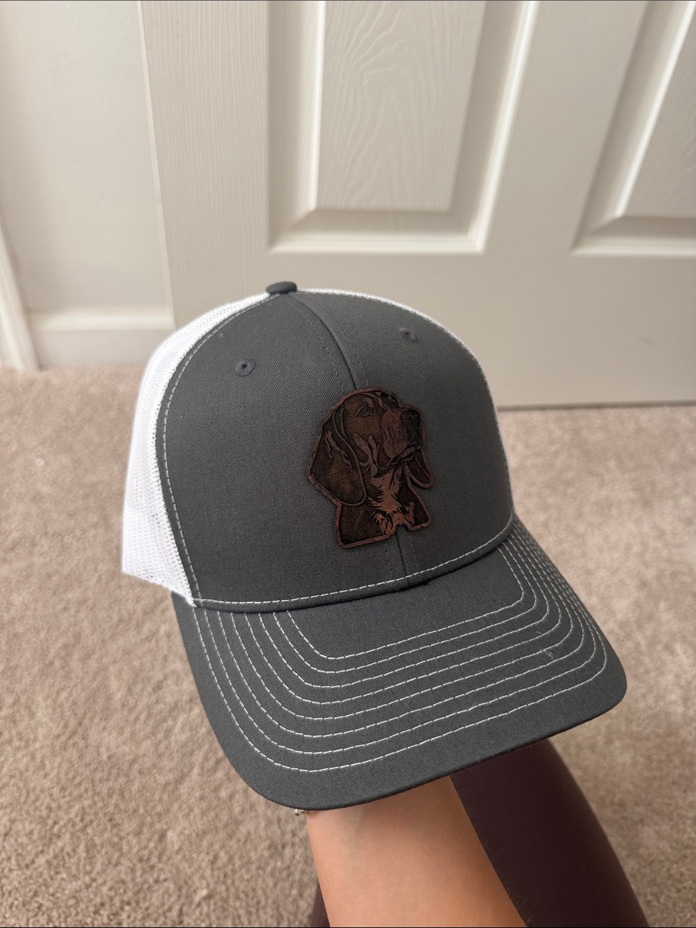 NWOT Gray & White Trucker Hat with TN Volunteers Dog Patch